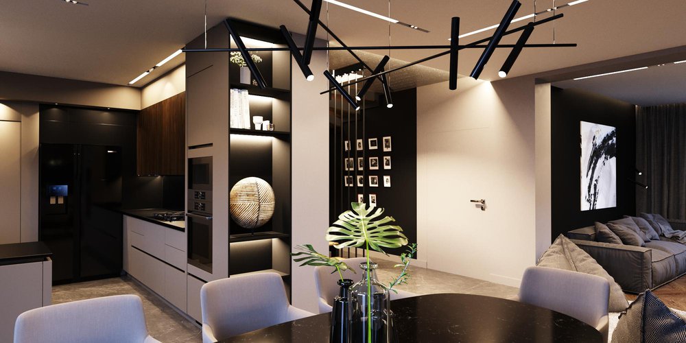 Loft in dark tones