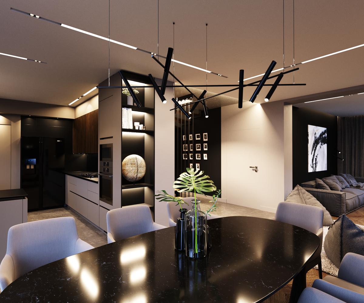 Loft in dark tones